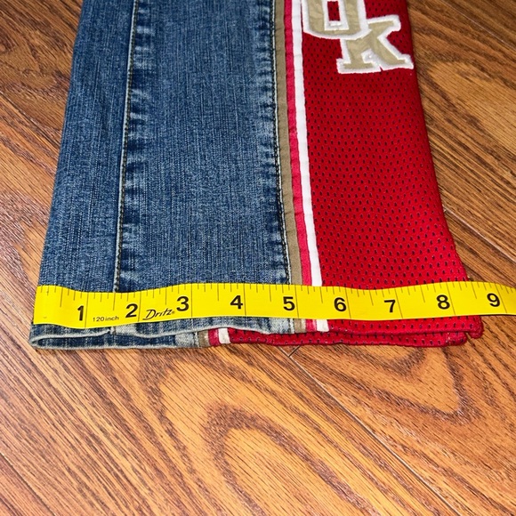 NWT Deadstock Y2K Pepe Red Jersey Embroidered Street Jeans Denim Pants Size 29 - Picture 9 of 13